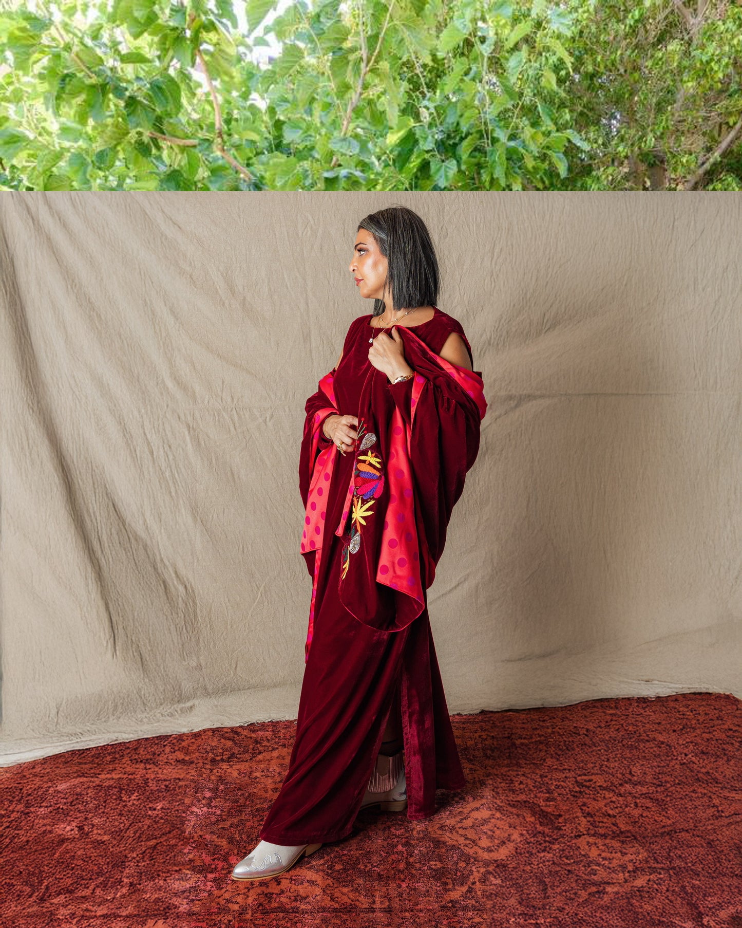 Dress with shawl