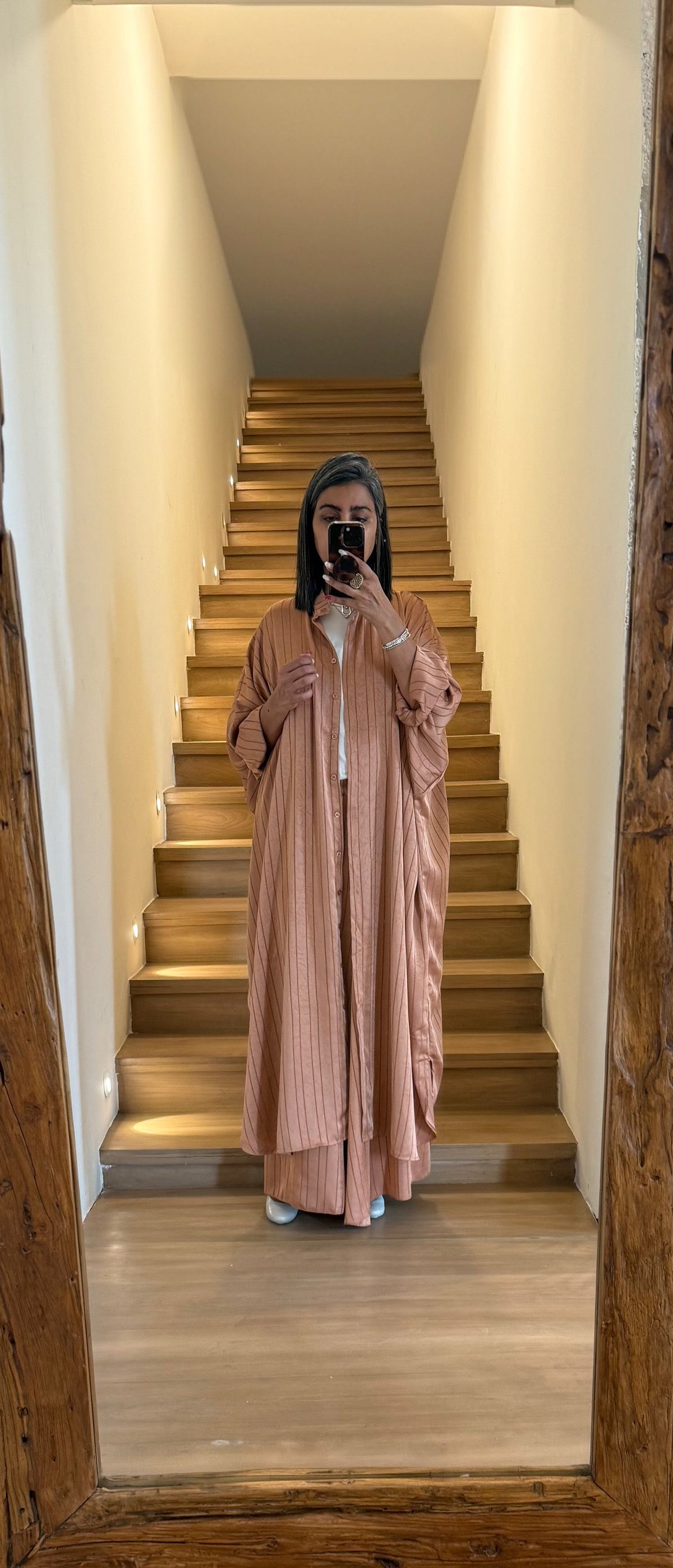Peach striped set