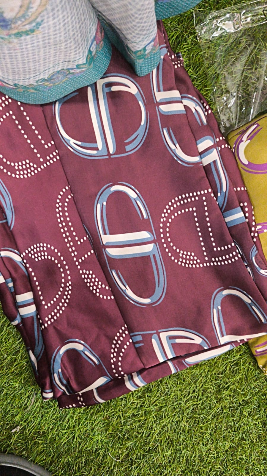 Burgundy silk pajama set