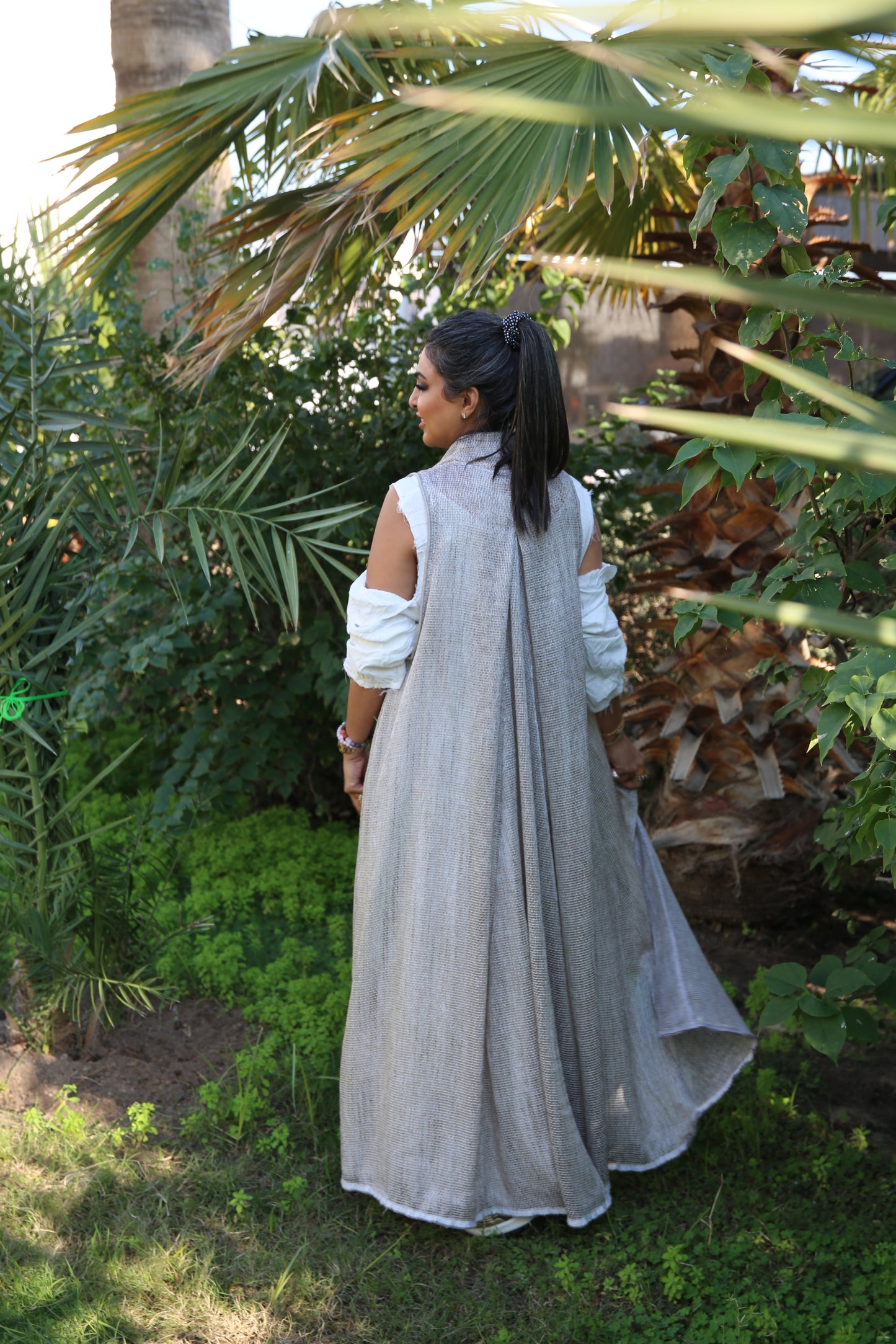 Long dress with long vest