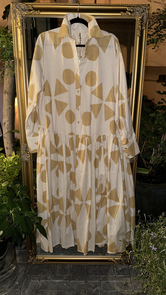 Beige cotton dress