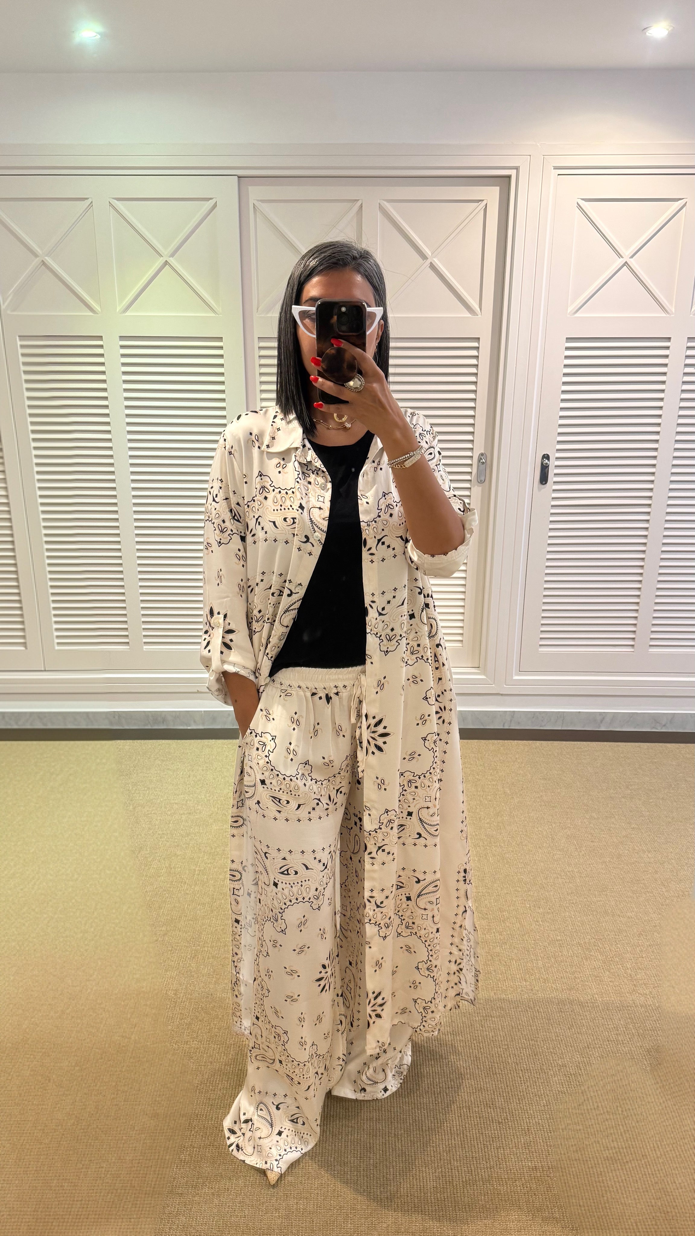 Long bandana set ( cream )