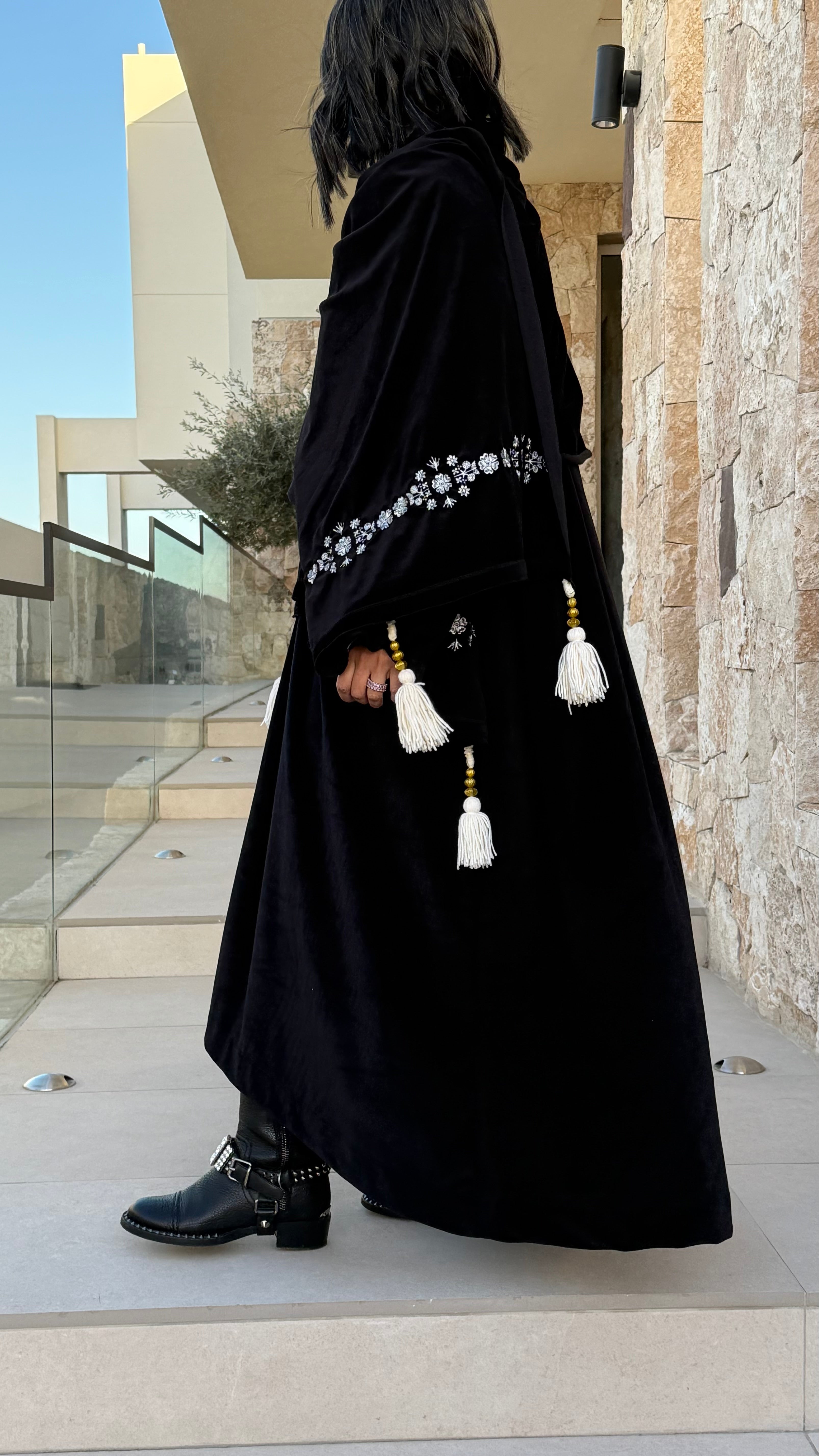Black dress with shawl