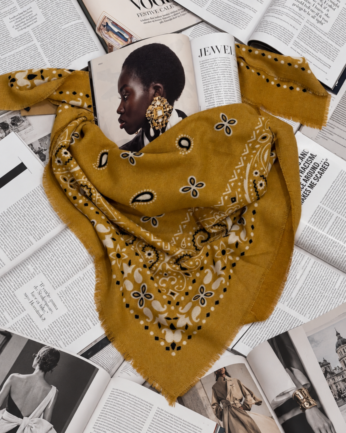 Bandana Square wool scarf