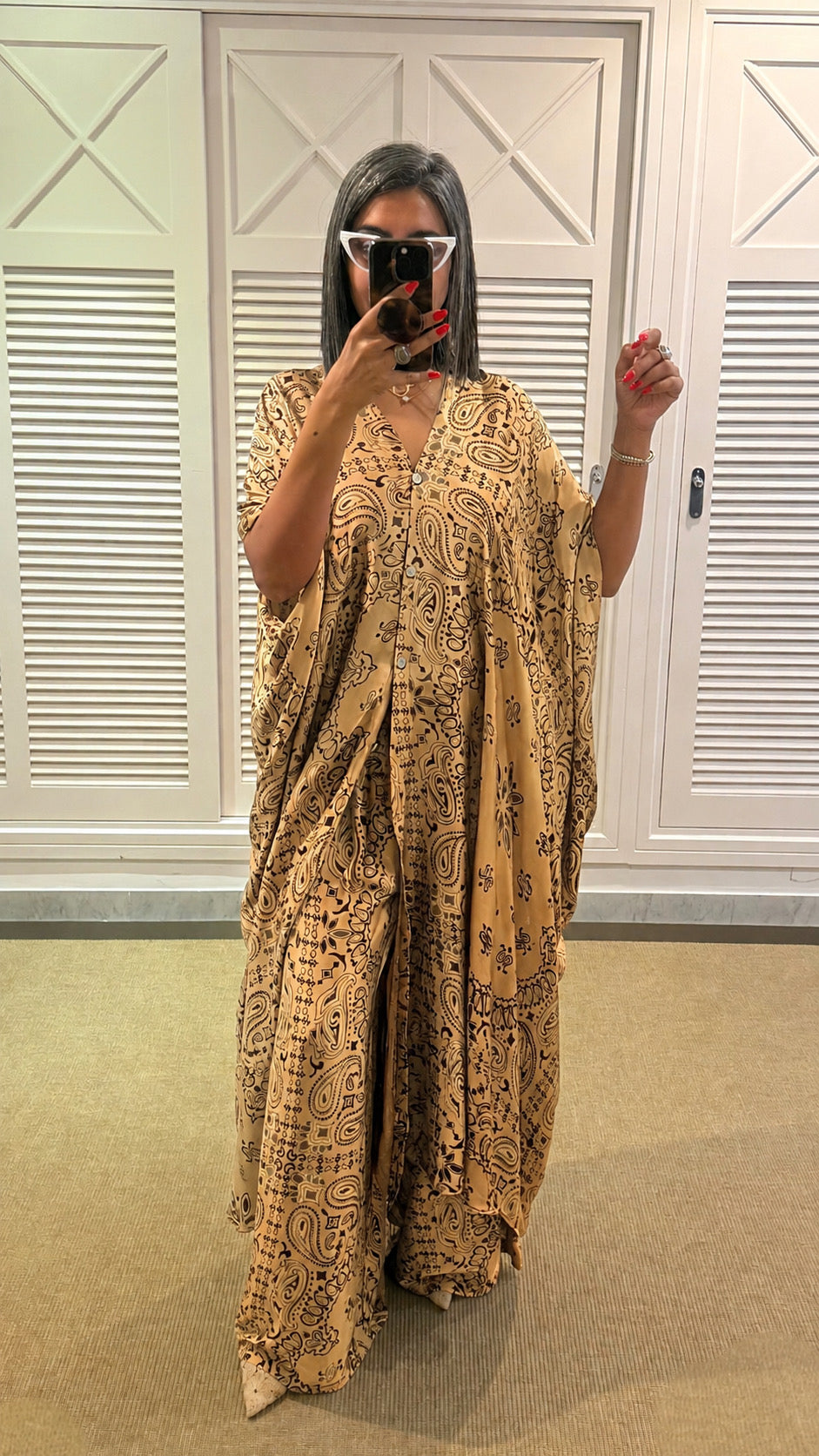 Beige loose bandana set
