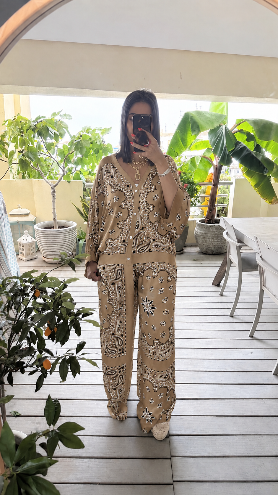 Beige bandana set
